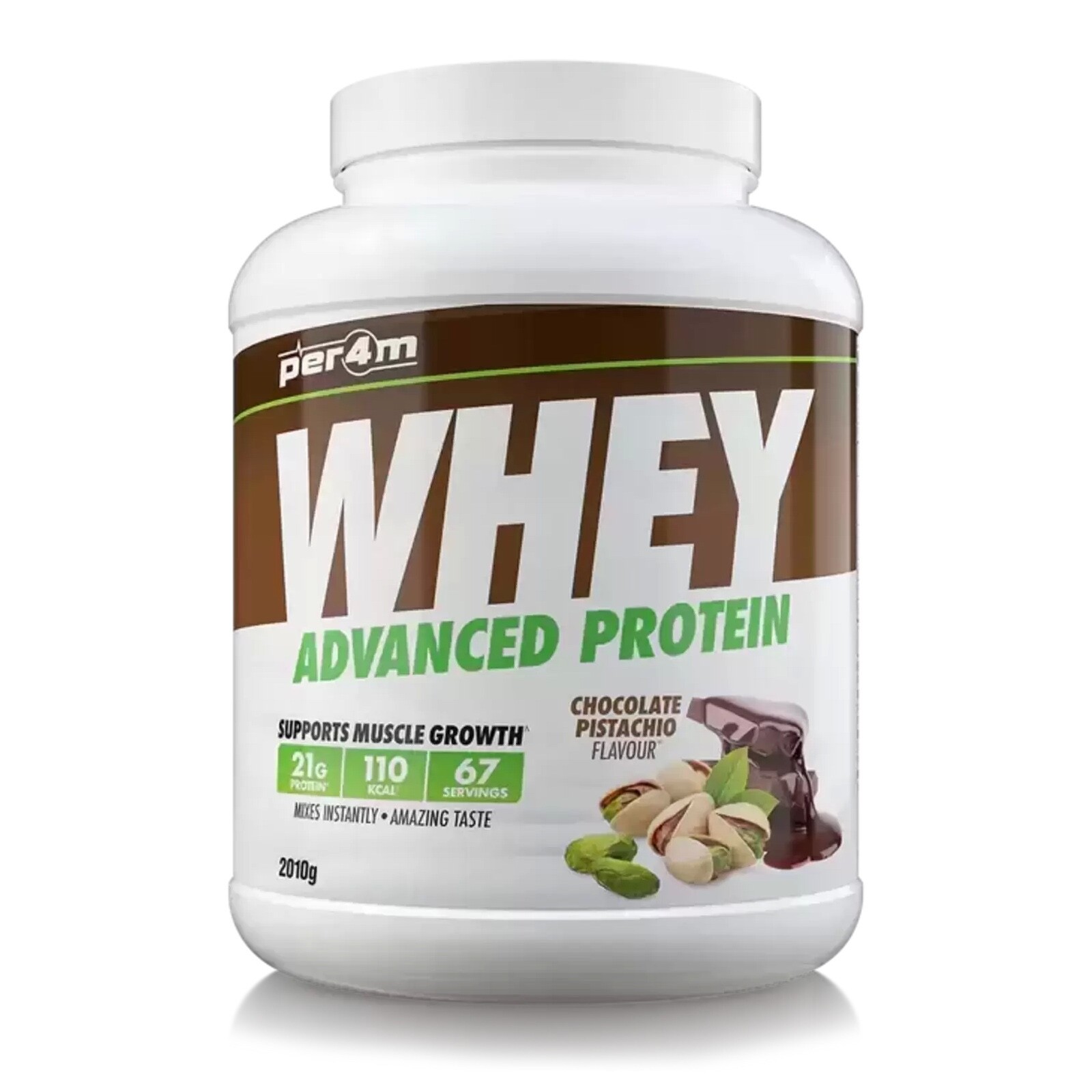 PER4M WHEY ADVANCED PROTEIN SHAKE MUSCLE GROWTH 2010G CHOCOLATE PISTACHIO