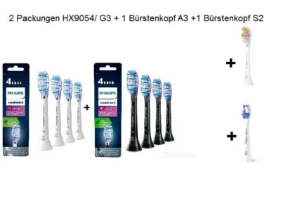 10 Bürstenköpfe Philips Sonicare, 8 G3 Prem.Gum Care, 1 S2, 1 A3, Made i.Germany