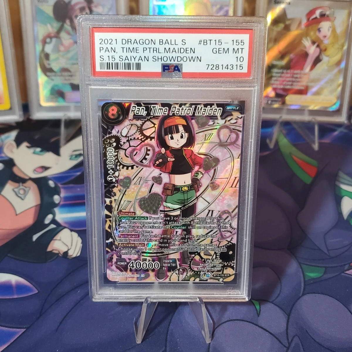 PSA 10 Pan, Time Patrol Maiden BT15-155 SCR GEM MINT Dragon Ball 