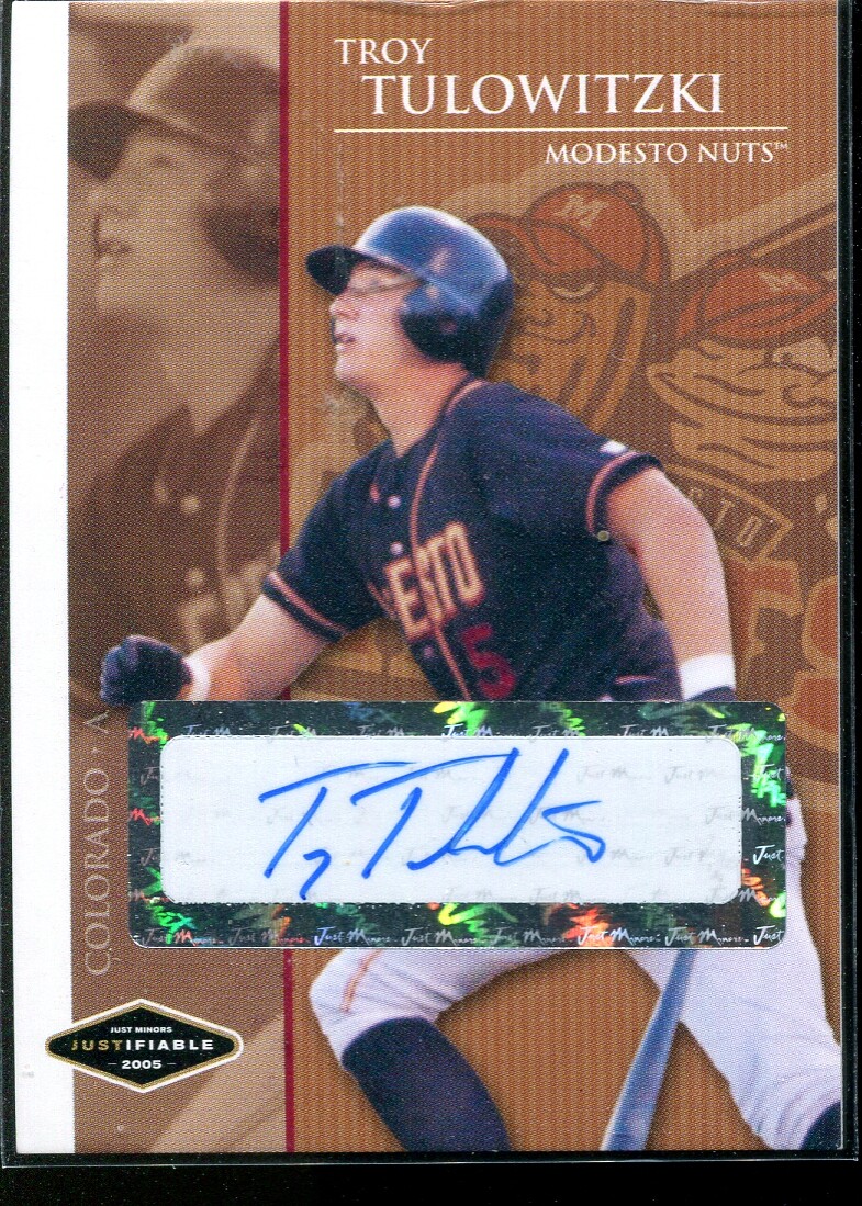 2005 Justifiable 06 Preview Autographs #16 Troy Tulowitzki RC Rookie Auto Card