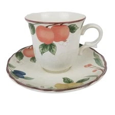 Mikasa Country Classics Fruit Panorama Cup & Saucer Coffee Tea Multiples