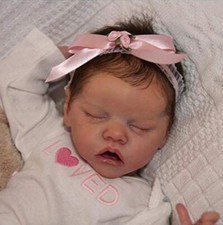 18In Sleeping Reborn Baby Dolls Lifelike Newborn Full Body Vinyl Silicone Doll