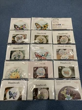 Lot of 22 Hand Embroidery Lot Butterfly Flower Craft Project, 19 New & 3 used