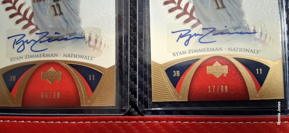 Tarjeta de béisbol 2006 Ryan Zimmerman #119 Gold Ovation de los Nacionales de Washington casi nueva Foto 2 de 3