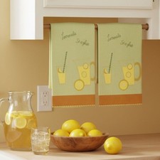 Kitchen Dish Towels Set Of 2 Lemonade 5c A Glass By tag 100 Cotton Summer Lemon