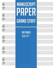 Manuscript Paper Grand Staff: Music Stave Notebook 12 wide staves per sheet