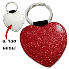 Red Heart Custom Glitter Keychain