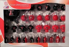 Texas Tech  Football  Christmas Ornaments 32pc  Mini Glass  Officially Licensed