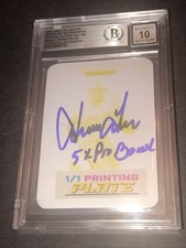 Beckett 10 Gem Mint Auto Irving Fryar 2024 Yellow Signed Printing Plate 792