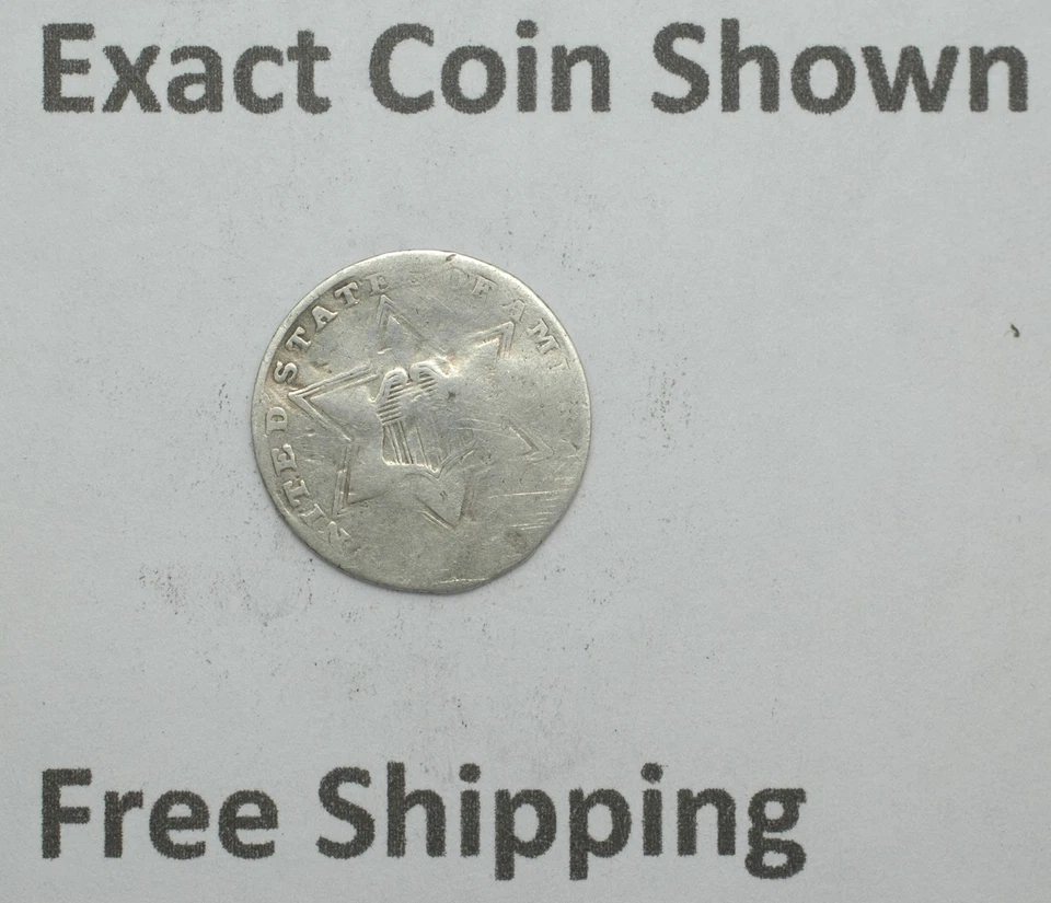 US 3 Cent Silver Trime Coin Free Shipping - Image 2 of 2