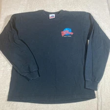 Vtg 1998 Planet Hollywood NYC Times Square T-Shirt Adult S Black Long Sleeve