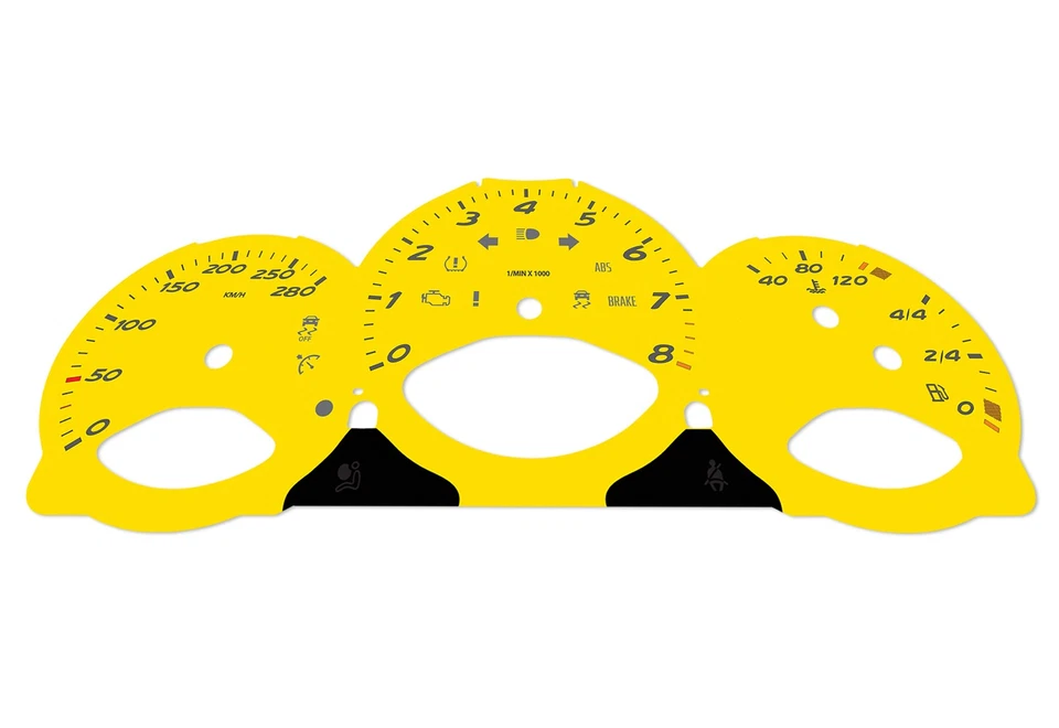 Porsche Boxster 987.2 Yellow - Speedometer gauges from MPH to km/h Cluster Discs - Image 4 of 4