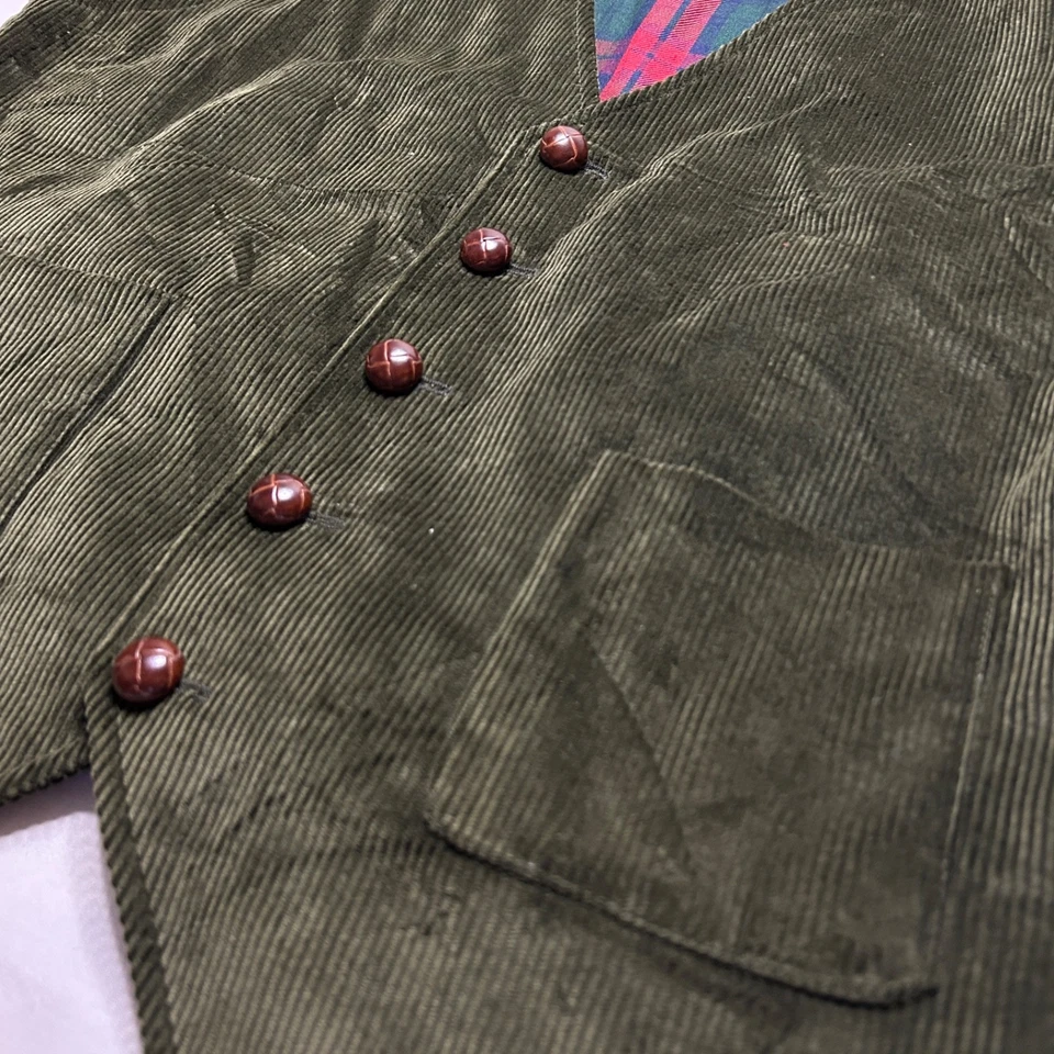 Chaleco Orvis Para Hombres L Pana Verde Oliva Franela Forrado Academia Chaleco Caza Foto 3 de 4