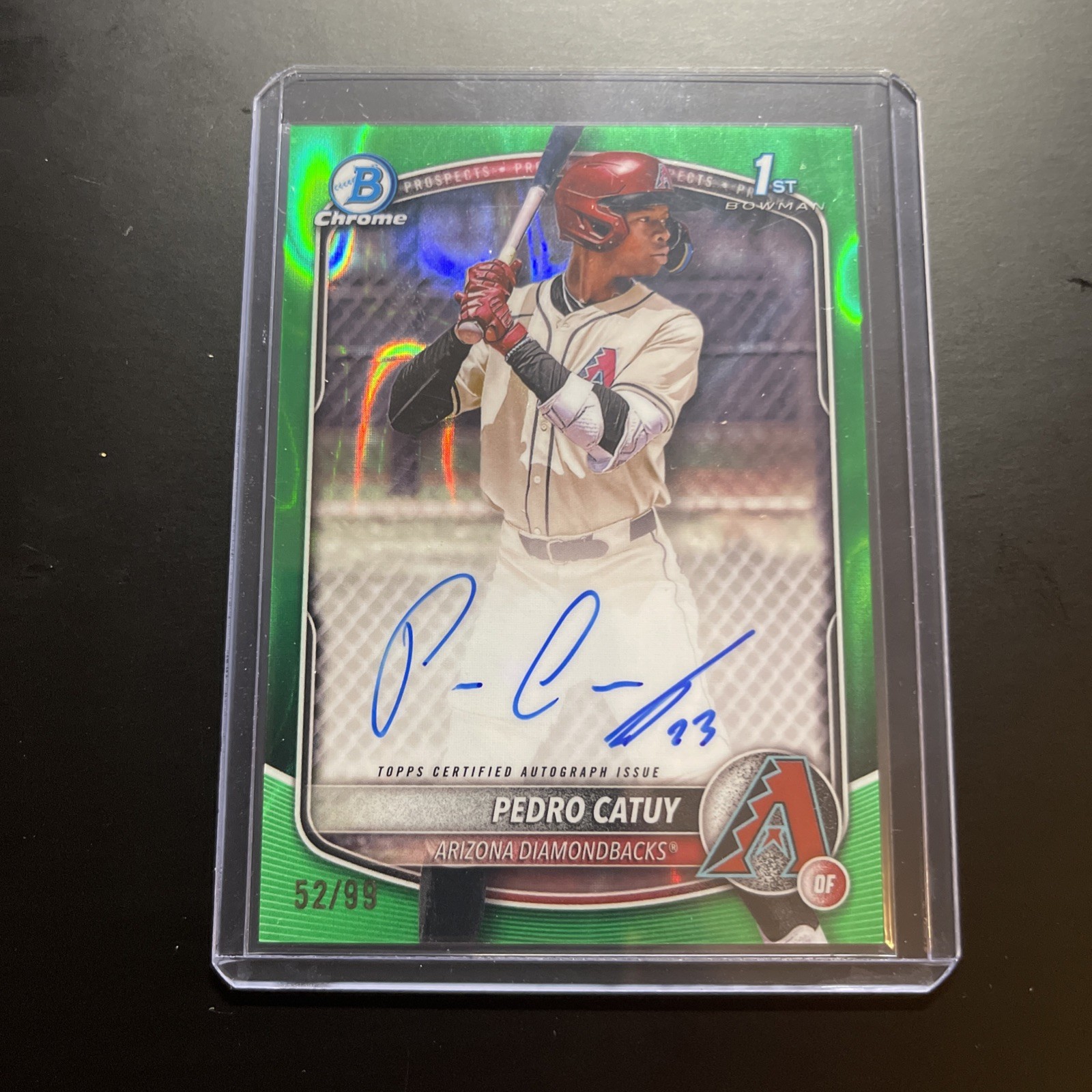 2025 Bowman Chrome PEDRO CATUY 1st RC Green Refractor AUTO /99 Diamondbacks
