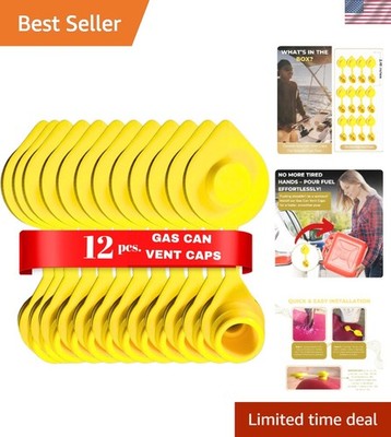 Durable Yellow Gas Can Vent Caps (12pcs) for Quick Fueling Anytime, Anywhere
