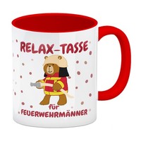 Relax Tasse FüR FeuerwehrmäNner Kaffeebecher Rot Mit Coolem BäRen-Motiv
