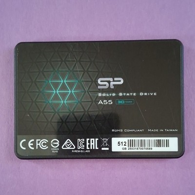 Silicon Power A55 512GB 2.5in SATA III Internal SSD 3D NAND Black