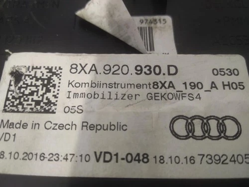 8XA920930D Cuadro Instrumentos para AUDI A1 SPORTBACK (8XF) ACTIVE KIT 2885189 - Imagen 2 de 10