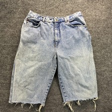 Vintage Gitano Shorts Mens 32 Light Blue Denim Cutoff Raw Hem Frayed 90s Mom