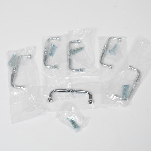 Chrome Cabinet Drawer Pull Handles Set of 6 Vintage Style Kitchen Hardware New - Picture 8 of 9