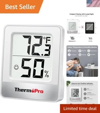 TP49 Temperature & Humidity Monitor with Versatile Placement – White Finish