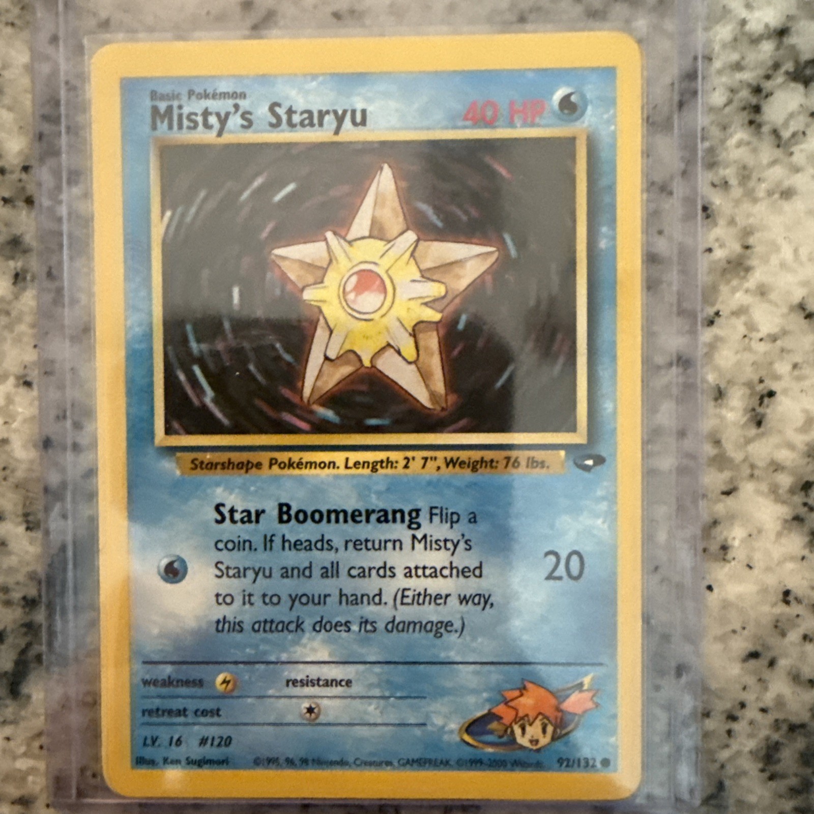 Pokémon TCG Staryu Card Misty's Gym Challenge, Unlimited Common Card 92/132