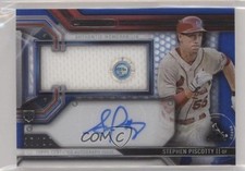 2016 Topps Strata Clearly Authentic Relics Blue 47/99 Stephen Piscotty Auto 8d2