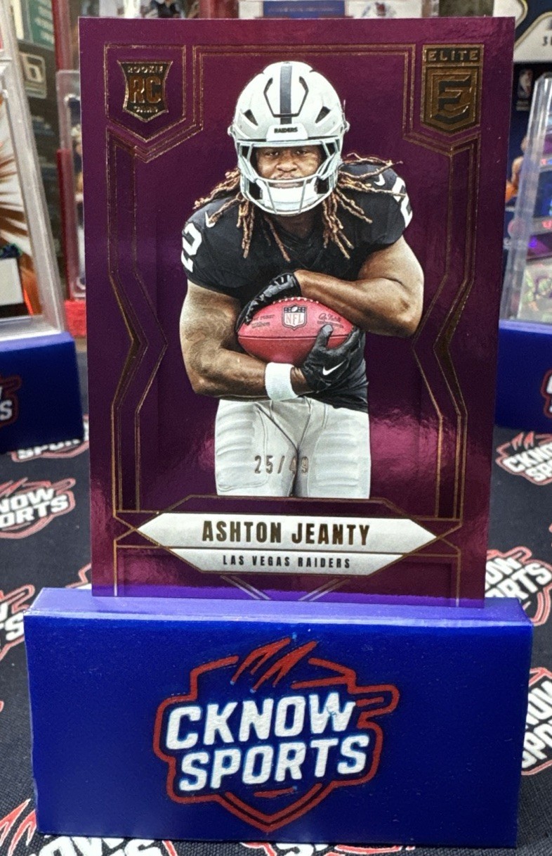 2025 Panini Donruss Elite Football Ashton Jeanty #113 RC Purple /49 LV Raiders