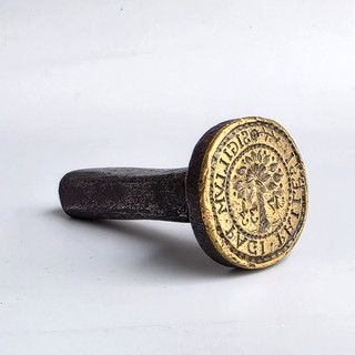 Superb Steel Brass Swiss Dated 1733 PRILLY Town Desk Seal