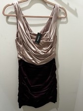 Women’s Express Dress Short Size Small Ruched Satin Pink And Purple