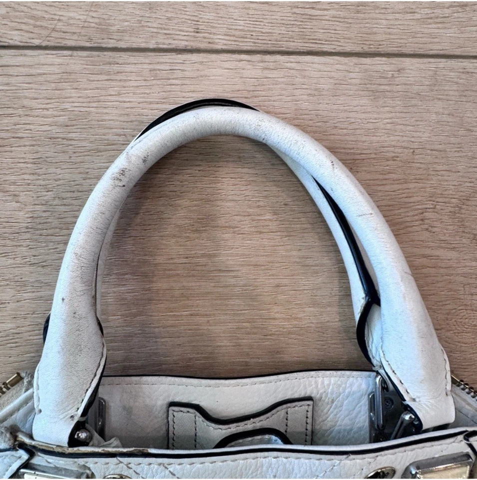 Bolso Cartera Moto Rebecca Minkoff Blanco Flecos Tachonados - Cuero Bolso Cartera Foto 4 de 4