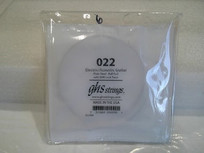 6 pack of GHS 22ga plain guitar strings .022'' for acoustic or electric guitar
