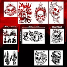 13pcs skull fire underworld skeleton stencils for diy  crafts