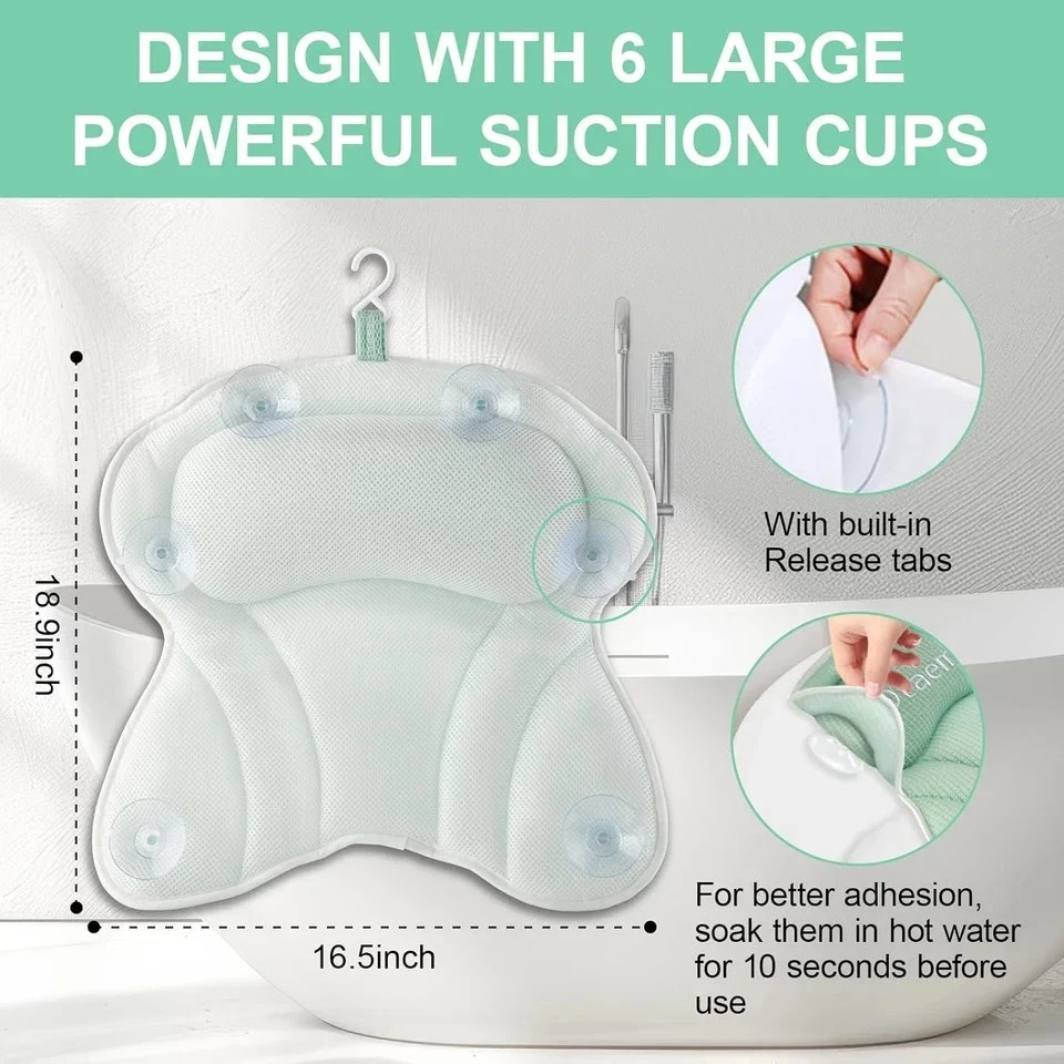 Bath Pillows for Tub, Bath Pillow Luxury Bathtub Pillow, Soft Bath Tub Pillow fo