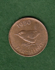 British Farthing 1950 Jenny Wren English Farthings (042226)