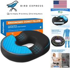 Large Donut Pillow Cooling Gel Memory Foam Cushion - Ultimate Tailbone Relief