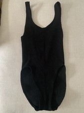 Women ASOS One Size Stretch Crinkle One Piece Black Swimsuit Low Back ￼
