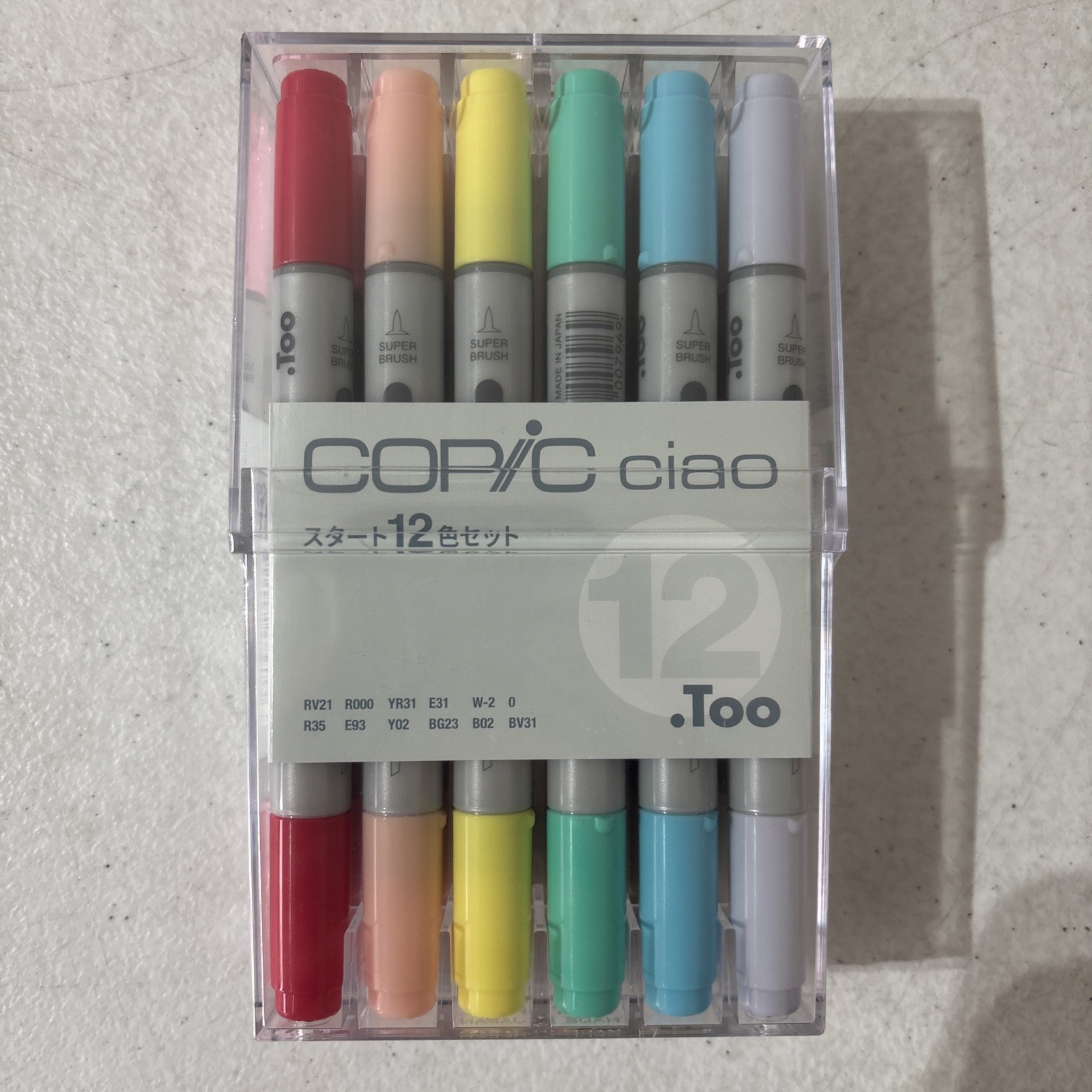 Genuine: Brand New .Too Copic Ciao Marker 12 Color Start Set