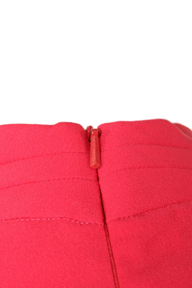 Black Halo Womens Sheath Dress Red Mock Neck Short Sleeve Knee Length Size 2 - Image 4 of 4