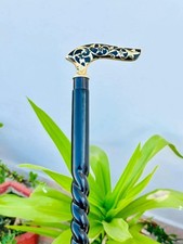 Brass Flower Leaf Head Handle Victorian Handcrafted Wooden Walking Stick Cane