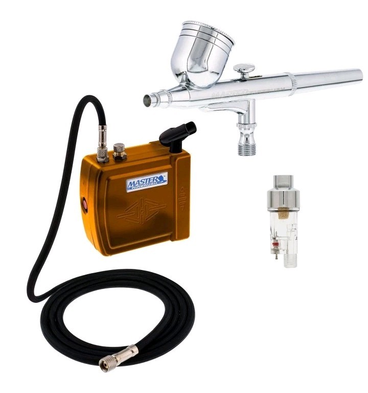 Master Airbrush Multi-Purpose Air Brush Kit with Mini C16-G 