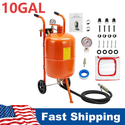  10 Gallon Sandblaster Portable Air Sand Blaster Media Abrasive Tank 125 PSI