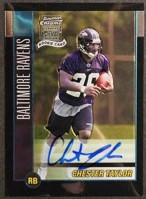 2002 Bowman Chrome Rookie Autograph #249 Chester Taylor RC Auto