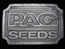 QF01157 VINTAGE 1970s  PAG SEEDS  FARMING  AGRICULTURE COMPANY BELT BUCKLE