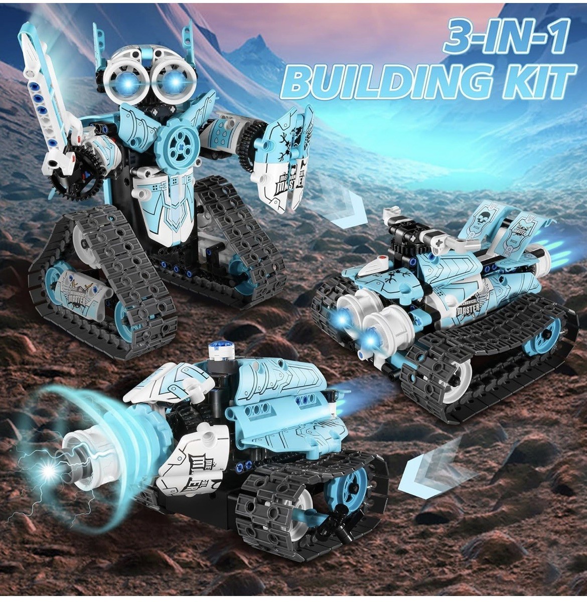 5 in 1 STEM Robotics Building Kit, 560 PCS APP/Remote Control Robot Toy Building Block Sets, Compatible with Lego Robot Control & Programming, Coding Robotic Toys Birthday Great Gifts for Boys