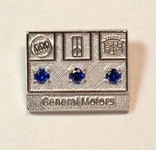 GM General Motors 10K Gold Filled Lapel Sapphire Employee Award Pin