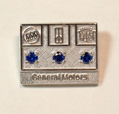 GM General Motors 10K Gold Filled Lapel Sapphire Employee Award Pin