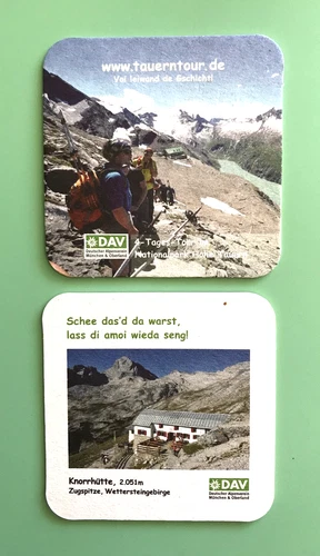 Beer mat - coaster, German Alpine Club Munich, Tauern tour #63#