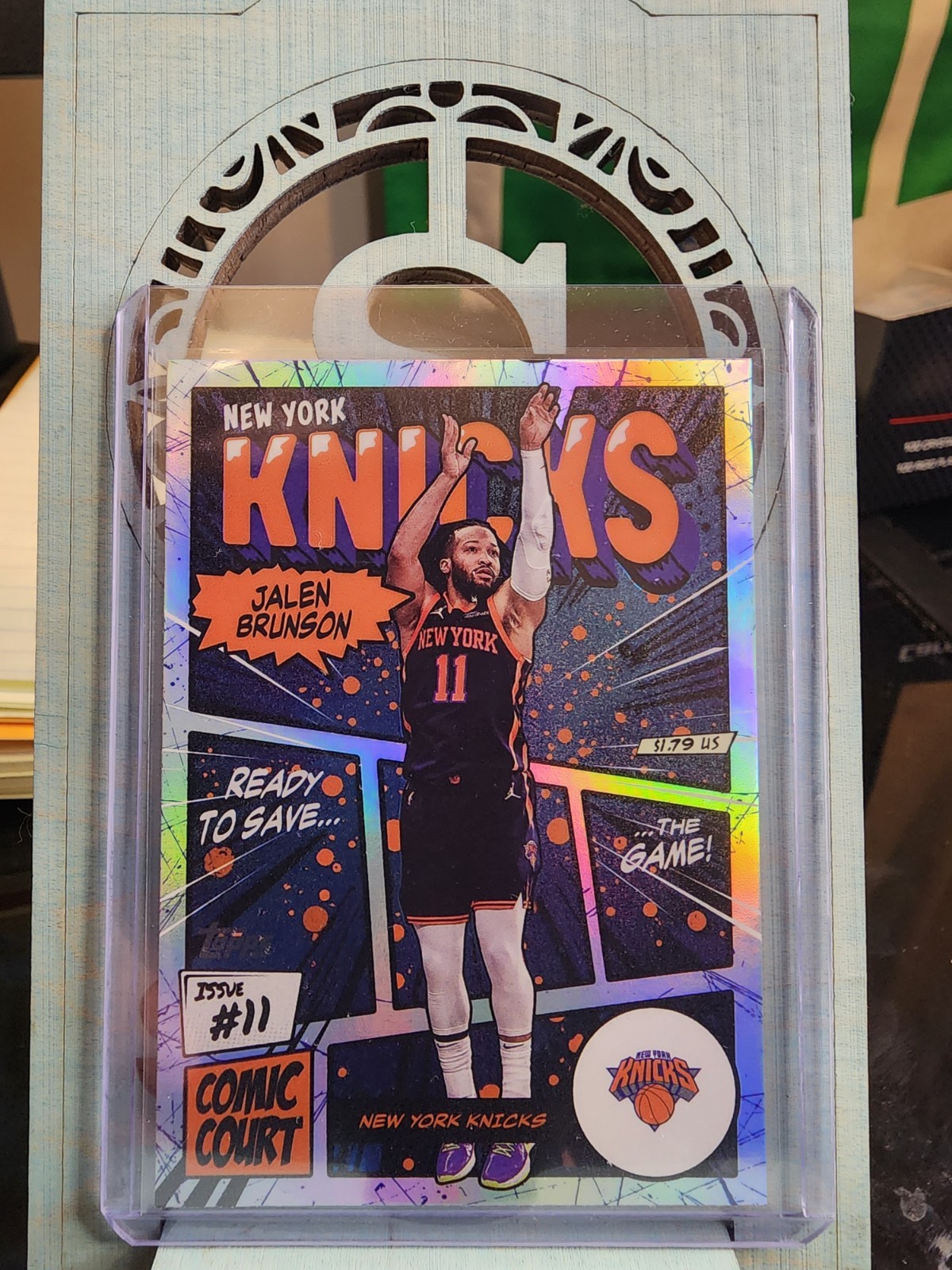 Jalen Brunson 2025 Topps Comic Court Case Hit SSP Knicks #CC-12