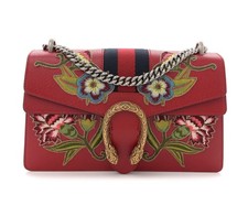 Gucci Calfskin Web Floral Embroidered Small D...